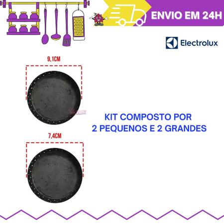 Imagem de Kit 4 Espalhadores Tampinhas Fogão Electrolux Chef 52sxl/52SPX Original