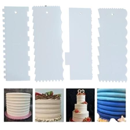 Imagem de Kit 4 Espatula Para Decorar Bolo 8 Modelos Linha Confeitaria