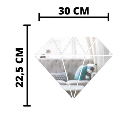 Imagem de Kit 4 Espelho Decorativo - Formato Diamante