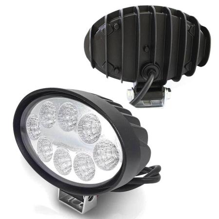 Kit 4 Farol De Milha Auxiliar Oval 8 Led 6000K Lente Branca - fx automotive Imagem de Kit 4 Farol De Milha Auxiliar Oval 8 Led 6000K Lente Branca