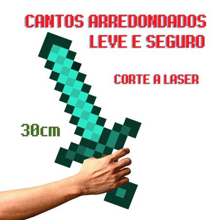 Espada diamante Minecraft brinquedo mdf resistente 30cm - Espada