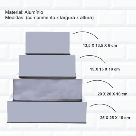 Jogo De Forma De Bolo Quadrada Alta 10 Cm - 5 Peças - ISAMAR - Formas e  Assadeiras - Magazine Luiza