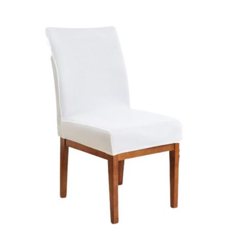 Imagem de Kit 4 Forro para Cadeira Estampado de Malha Limpa Estoque Branco