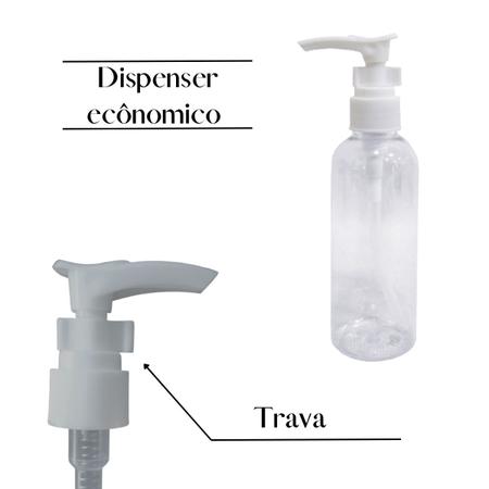 Kit 4 Frascos Tampa Válvula Pump 100ml Cilíndricos Viagem Sabonete Liquido Skincare Shampoo - Incapack Imagem de Kit 4 Frascos Tampa Válvula Pump 100ml Cilíndricos Viagem Sabonete Liquido Skincare Shampoo