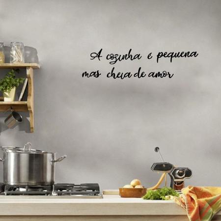 Imagem de Kit 4 Frases de Parede Decorativas Ambientes da Casa Para todo sempre + A cozinha é pequena mas cheia de amor + Oi, sua