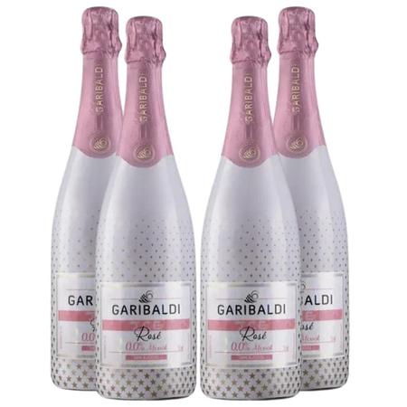 Imagem de Kit 4 Gaseificado Sem Álcool Garibaldi Ice Rosé - 750mL