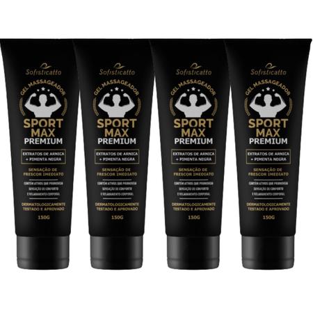 Kit 4 Gel Massageador Combate a Dor Sport Max Premium 150g - Sofisticatto Imagem de Kit 4 Gel Massageador Combate a Dor Sport Max Premium 150g