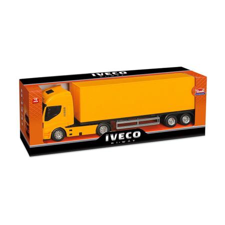 Kit 4 Iveco Caminhão Brinquedo Bebida Baú Basculante e Lixo em