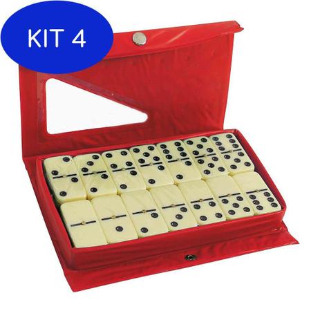 Imagem de Kit 4 Jogo Dominó 52,5 X 26 X 11mm Western