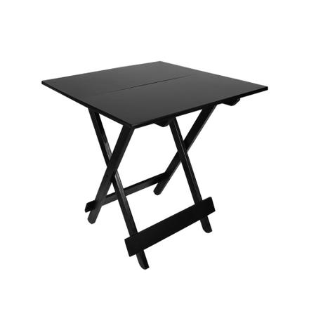 Imagem de Kit 4 Jogos de Mesa Dobrável 70x70 com 4 Cadeiras de Madeira Ideal para Bar e Restaurante -  Preto