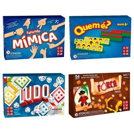 Kit 4 Jogos De Tabuleiro Mímica + Quem é + Forca + Ludo Estratégia  Raciocínio - Coluna - Brinquedos de Estratégia - Magazine Luiza