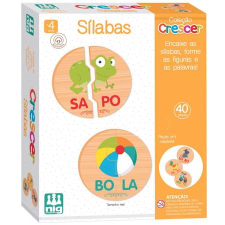 Kit 4 Jogos Educativos 4+ Anos Coleção Crescer: Sílabas + Alfabeto