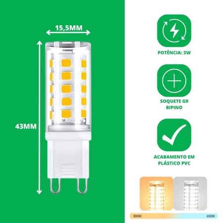 Imagem de Kit 4 Lâmpada Led 3w G9 Halopin Bivolt Bicolor Arandela E Lustres