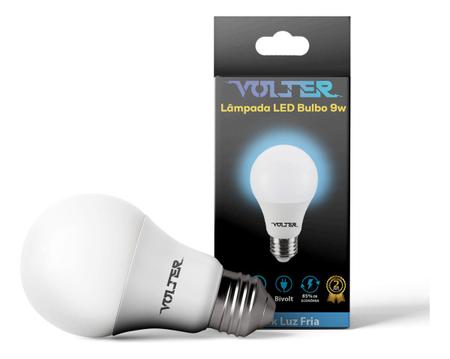 Imagem de Kit 4 Lâmpada Led 9w Volter Bulbo Comercio Casa Soquete E27 Branco Frio 6500k