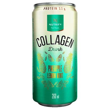 Imagem de Kit 4 Latas Collagen Drink Abacaxi Hortelã Limão 260ml Colágeno Líquido Bebida Drinque