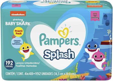 Kit 4 lenços umedecidos pampers baby shark splash 48un cada - Lenço  Umedecido - Magazine Luiza