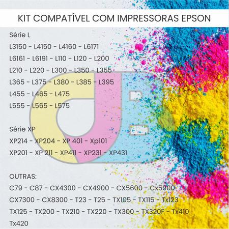 Imagem de Kit 4 Litros de Tinta para Impressora Compatível com Epson L3250 L3110 L3150 L4150 L4160 L6171 L6161 L6191