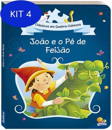 Imagem de Kit 4 Livro Joao O Pe De Feijao - Classicos Em Quebra-Cabeca - Todolivro