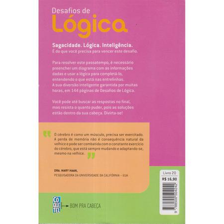 Kit 4 Livros Coquetel Desafios de Lógica Com Página Branca