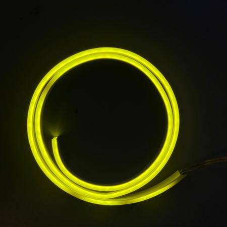 Imagem de Kit 4 Mangueiras LED Neon 12v Amarelo 5 metros (20m totais) + fonte slim 20A