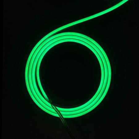 Imagem de Kit 4 Mangueiras LED Neon 12v Verde 5 metros (20m totais) + fonte slim 20A