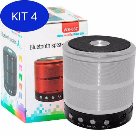 Imagem de Kit 4 Mini Caixinha Som Bluetooth Portátil Usb Mp3 P2 Sd