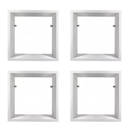 Imagem de Kit 4 Nicho Quadrado Decorativo MDP Decoração Sala 20x20x10 - BRANCO