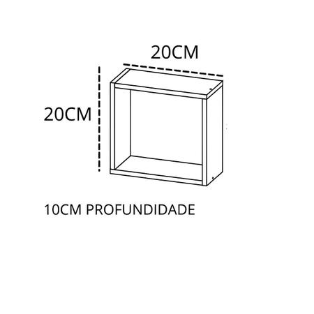 Imagem de Kit 4 Nicho Quadrado Decorativo MDP Decoração Sala 20x20x10 - BRANCO