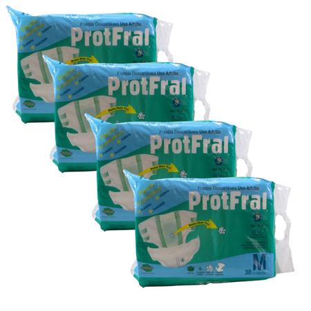 Imagem de Kit 4 pacotes de fraldas descartáveis adulto protfral