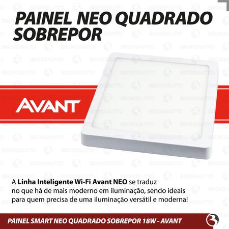 Imagem de Kit 4 Painel Plafon Led 18W Quadrado Smart Sobrepor Wi-Fi Alexa Echo Google Home - NEO AVANT