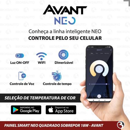 Imagem de Kit 4 Painel Plafon Led 18W Quadrado Smart Sobrepor Wi-Fi Alexa Echo Google Home - NEO AVANT