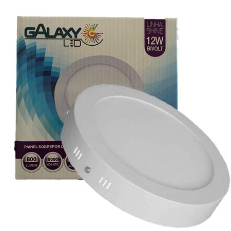 Kit 4 Painel Plafon Redondo Sobrepor 12W Branco Neutro 4000k - Galaxyled Imagem de Kit 4 Painel Plafon Redondo Sobrepor 12W Branco Neutro 4000k