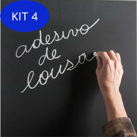 Imagem de Kit 4 Papel de parede adesivo lousa quadro negro 3,00m x