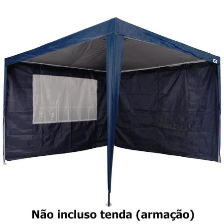 Imagem de Kit 4 Paredes Cor Azul + Kit Conectores Indicado Tenda Gazebo 3x3 Metros  Mor 