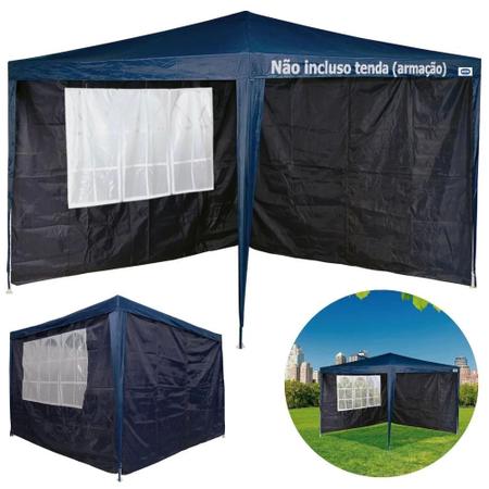 Imagem de Kit 4 Paredes Laterais Azul + Kit Conectores Indicado Tenda Gazebo 3x3 Metros  Mor 