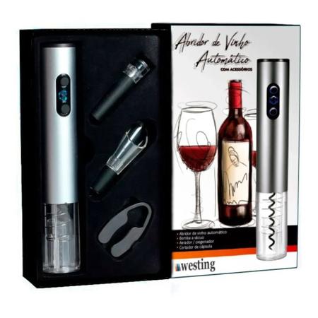 Imagem de KIT 4 PÇ Abridor De Vinho Elegante Eletrico com LED - Durawell