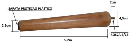 Imagem de Kit 4 Pé Palito 50Cm Sofá Mesa Imbuia Marrom Escuro