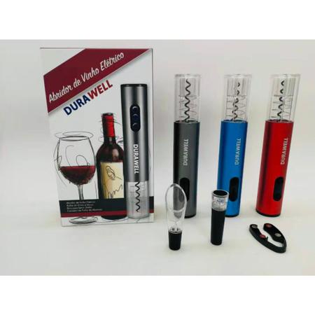 Imagem de Kit 4 Peças Abridor De Vinho Elegante Elétrico com LED - Durawell