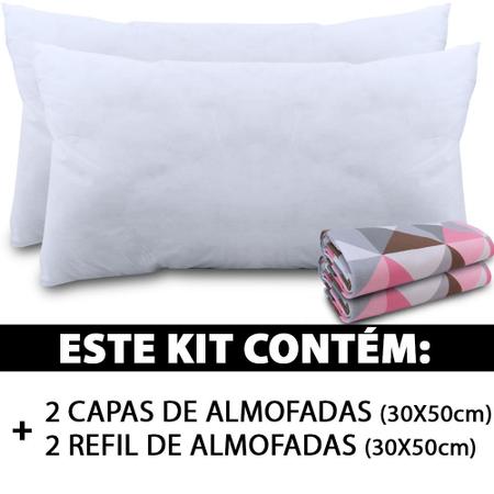 Imagem de Kit 4 Peças - Capa + Refil De Almofada Decorativa Para Sala Com Ziper 30x50cm Suede - BF Colchões