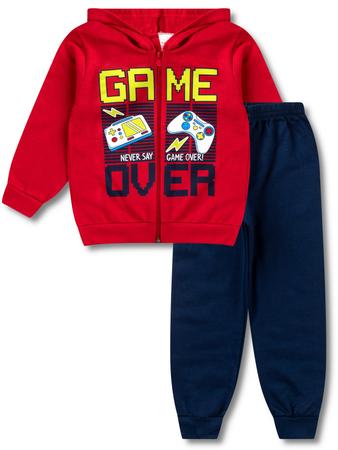 Imagem de Kit 4 Peças Conjunto de Moletom Infantil Masculino Roupa Inverno Menino - 2 Jaquetas e 2 Calças