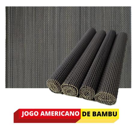 Imagem de Kit 4 Peças Jogo Lugar Americano Bambu Esteira 30x45cm