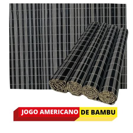 Imagem de Kit 4 Peças Jogo Lugar Americano Bambu Esteira 30x45cm