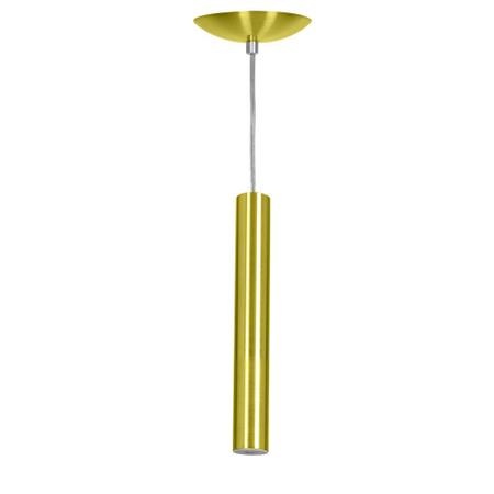 Imagem de kit 4 Pendente Tubo Cilindro Alumínio Dourado 30Cm + Led 6k