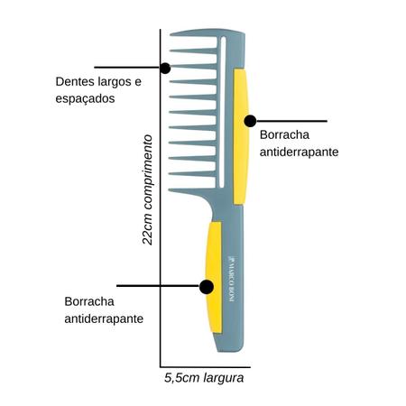 Imagem de Kit 4 Pentes Com Dentes Largos E Espaçados Marco Boni