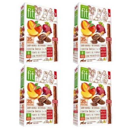 Kit 5 Petiscos Para Cachorros Stick FIT Spin Pet 50g Banana