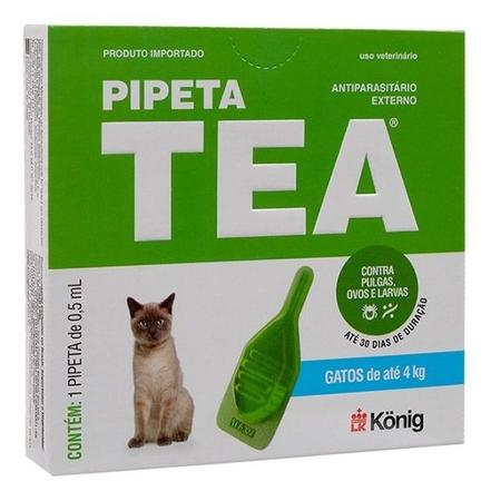 Imagem de Kit 4 Pipeta Tea Konig - Anti Pulgas Para Gatos Até 4kg