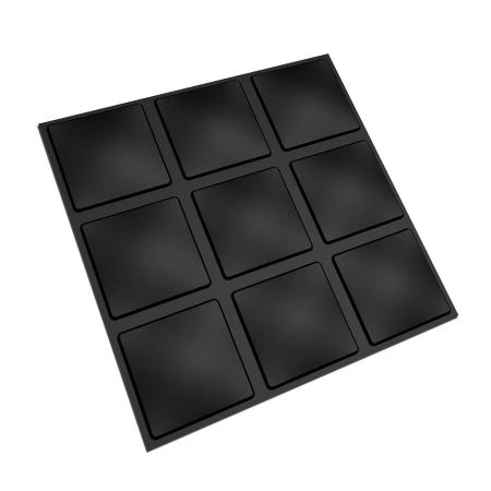 Imagem de KIT 4 Placas 3D PVC Preto Decoração Revestimento PREMIUM de Parede e Teto (1m²) - CUBE