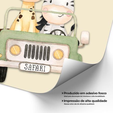 Imagem de Kit 4 Placas Quadro Decorativo Decoração Quarto Infantil Menino Menina Safari Animais Bebê