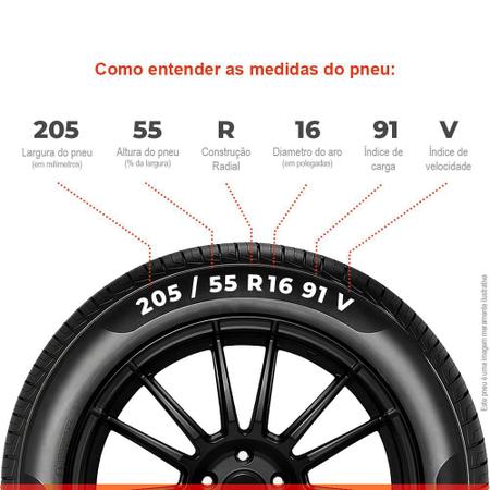 Imagem de Kit 4 Pneu Pirelli Aro 16 205/55r16 91V Cinturato P7