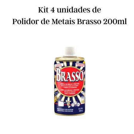 Imagem de Kit 4 Polidor De Metais Brasso 200Ml